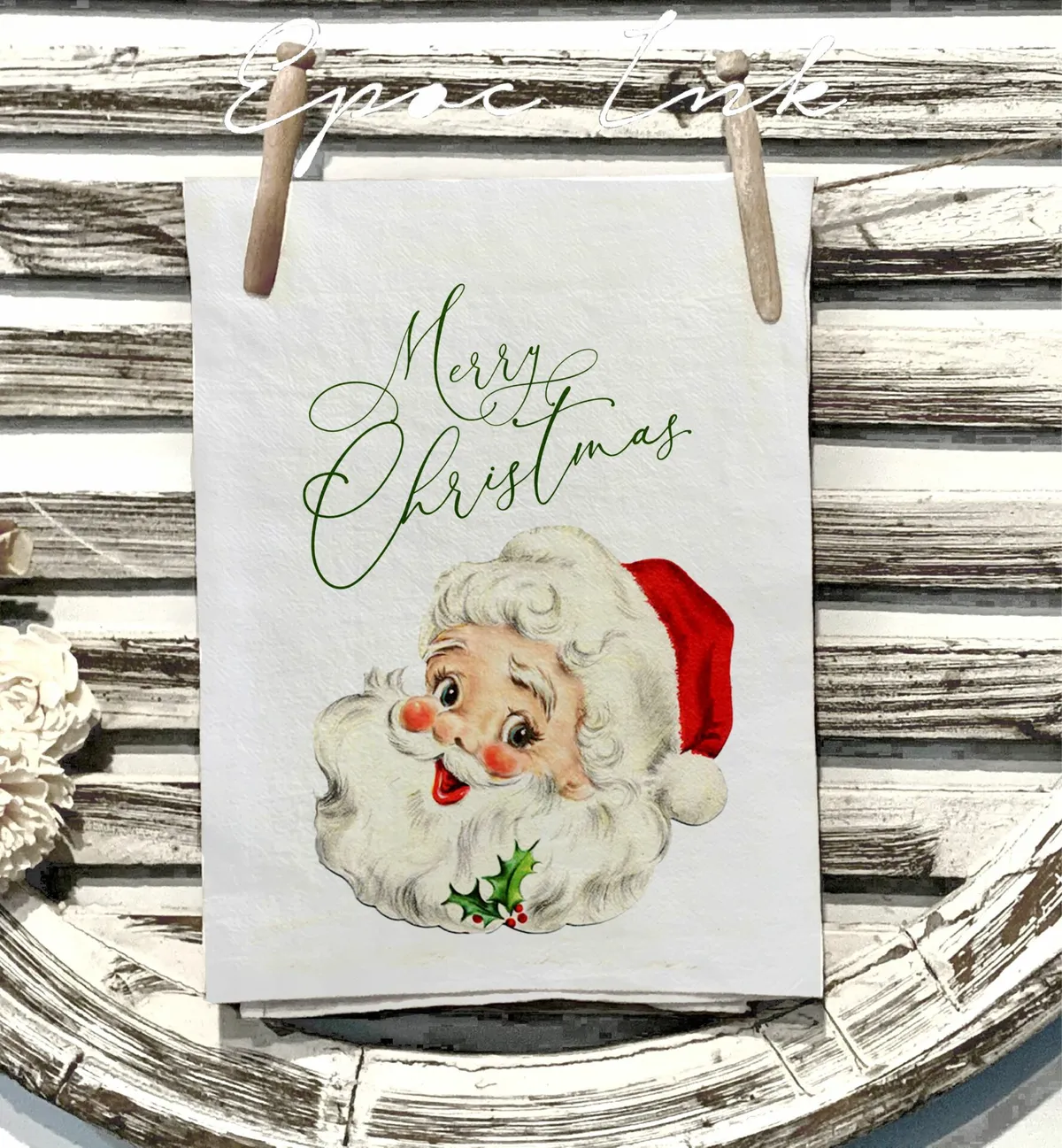 Christmas flour sack towel